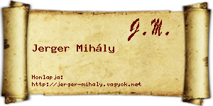 Jerger Mihály névjegykártya